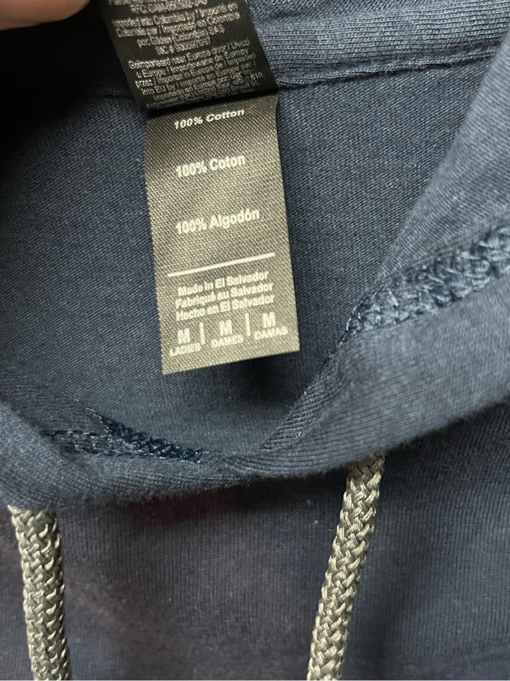 Anvil Navy Hooded Lightweight Pullover - Picture 4 of 5